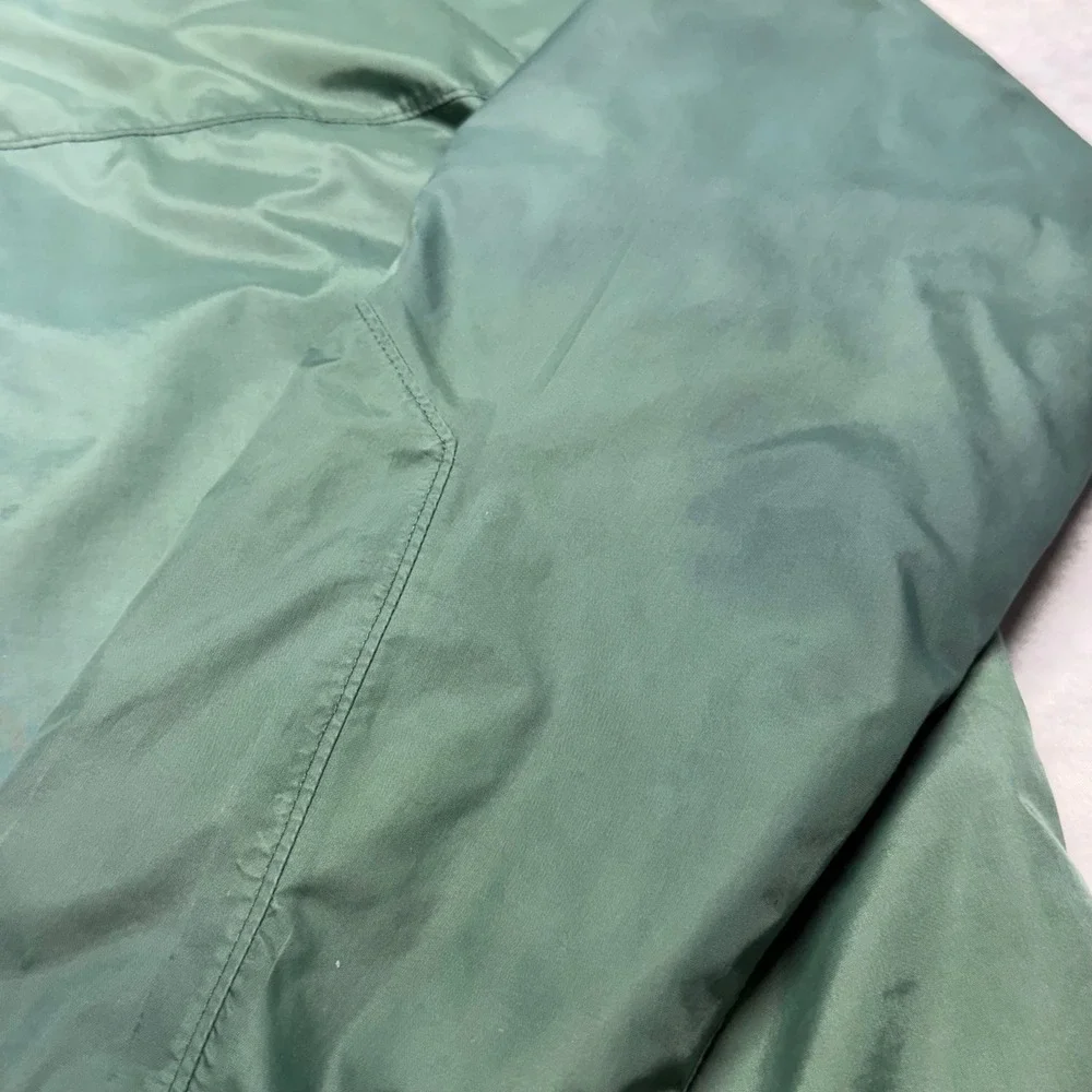 VTG Columbia Hooded Windbreaker Mens Size L Green Mesh Lined Full Zip Jacket